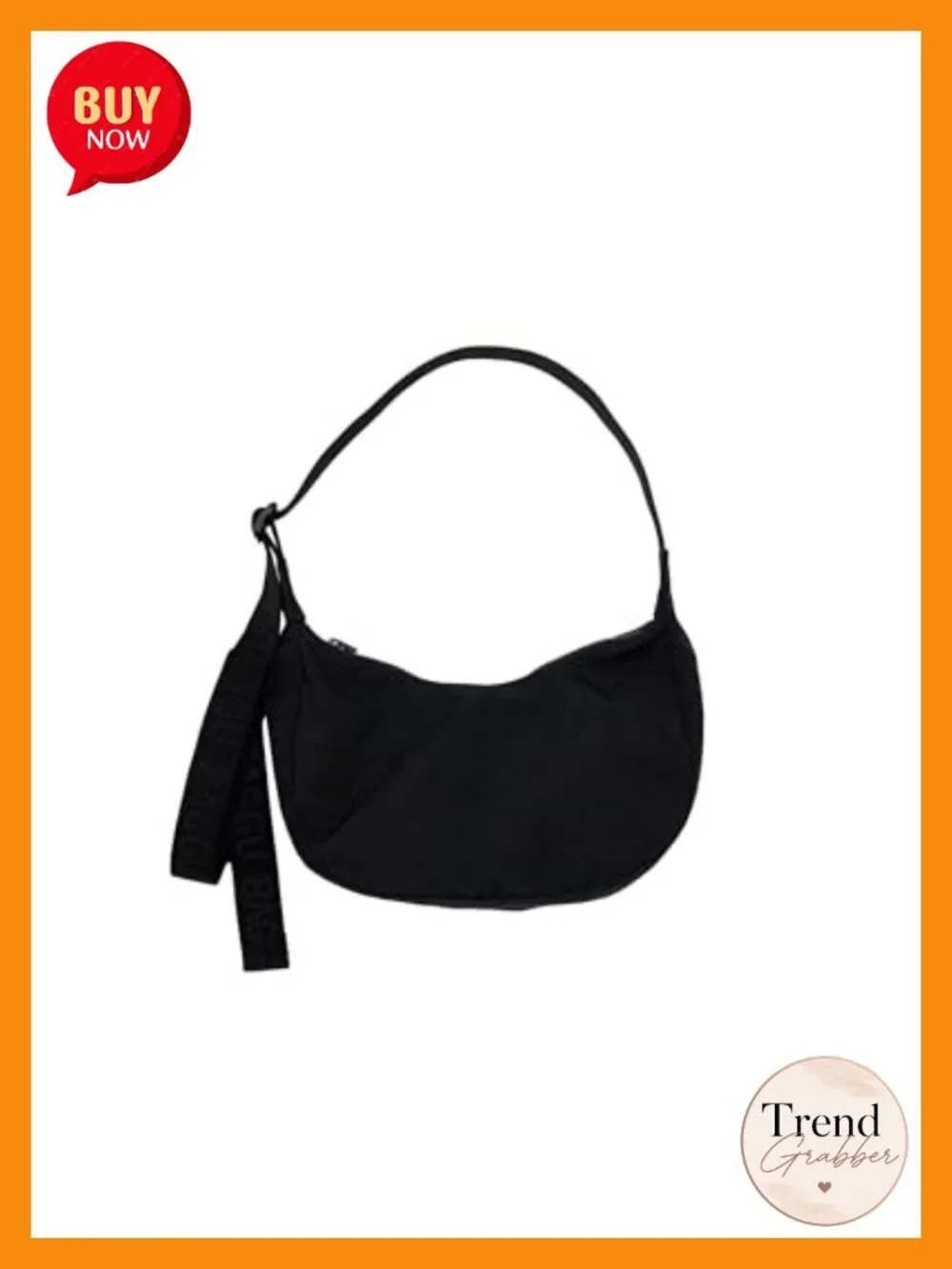 Small nylon crescent bag with adjustable strap